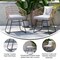 Emma and Oliver Ari Set of Two All-Weather Faux Rattan Rope Chairs with Padded Cushions for Indoor and Outdoor Use